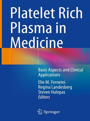 cover image of Platelet Rich Plasma in Medicine